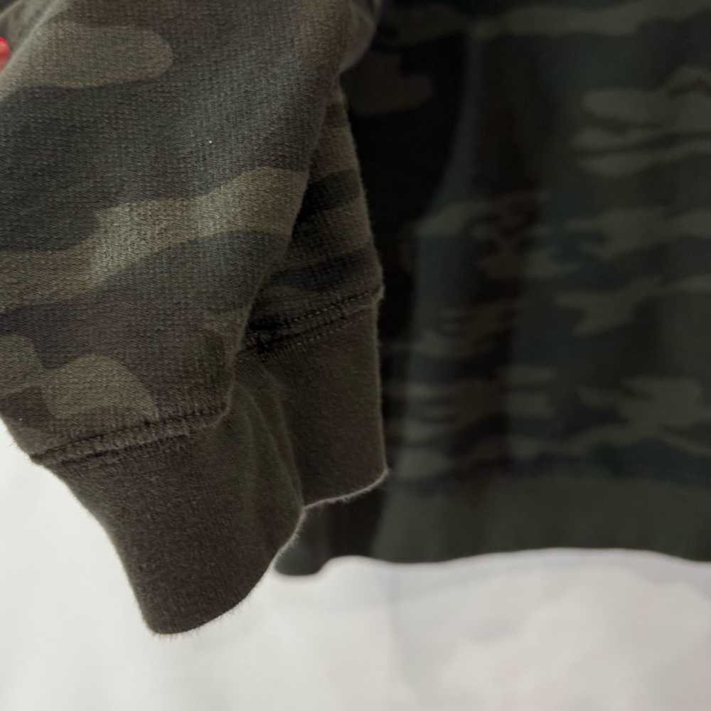 Sanctuary Anthropologie Women Sweatshirt Camouflage Green Track Fleece Size XL - Picture 4 of 7